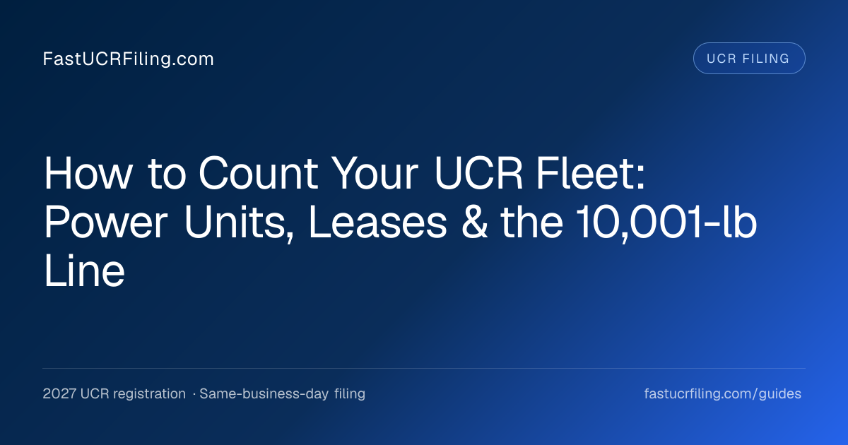 How to Count Your UCR Fleet